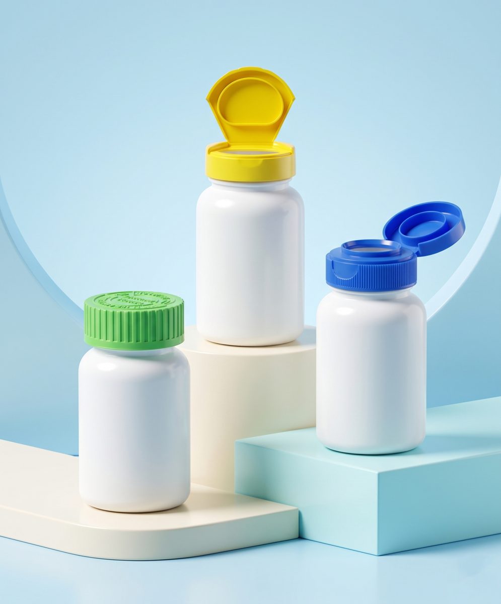 HDPE containers with flip-top closures