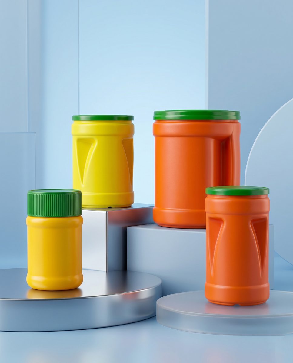 Colour HDPE jars