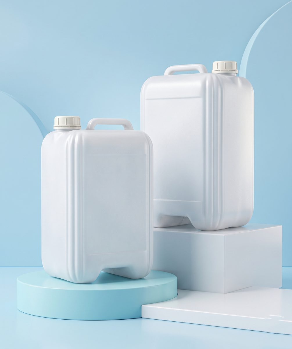 White HDPE jerrycans